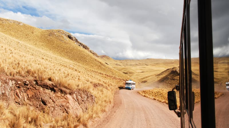 Bus a través de Cusco